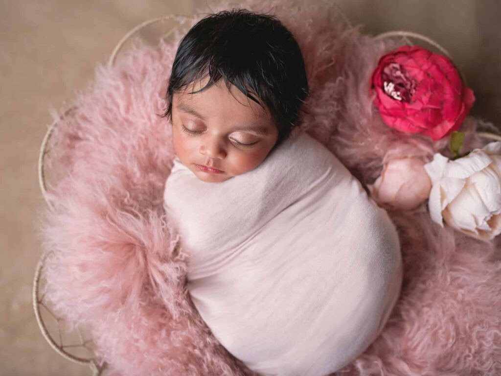 newborn-photo-in-a-wrap basket